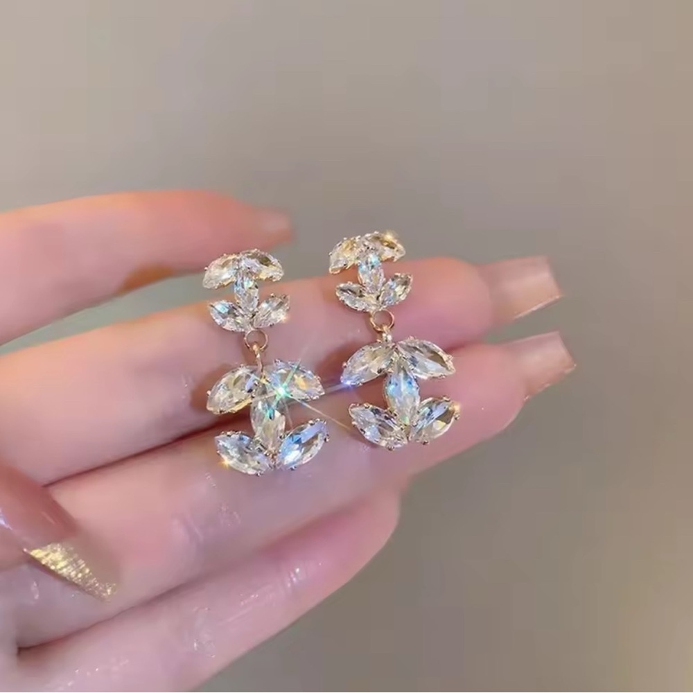 Chanel Leaf Drop Earrings